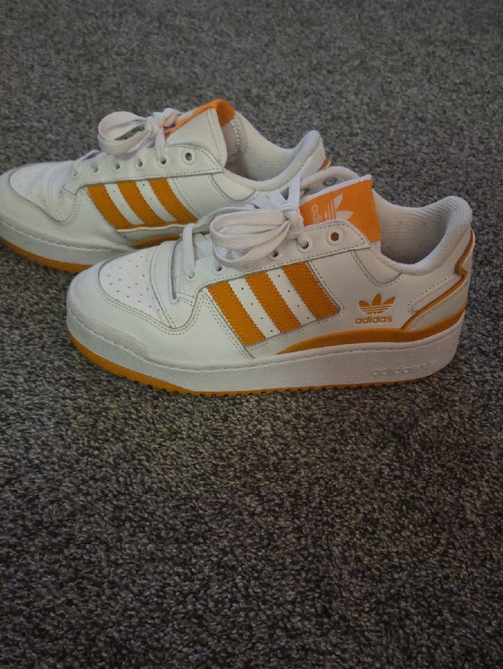 Adidas Bold White and Orange Low-Top Sneakers - Picture 3 of 7